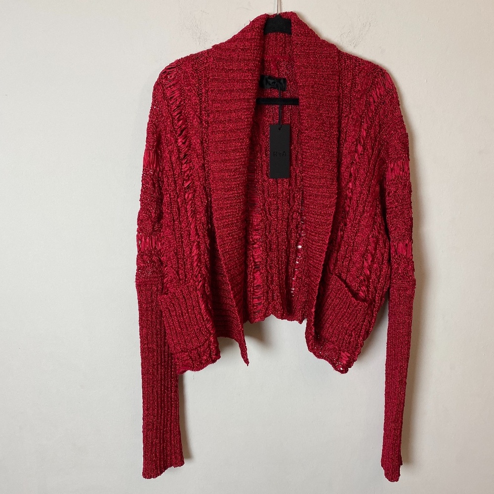 Red cardigan
